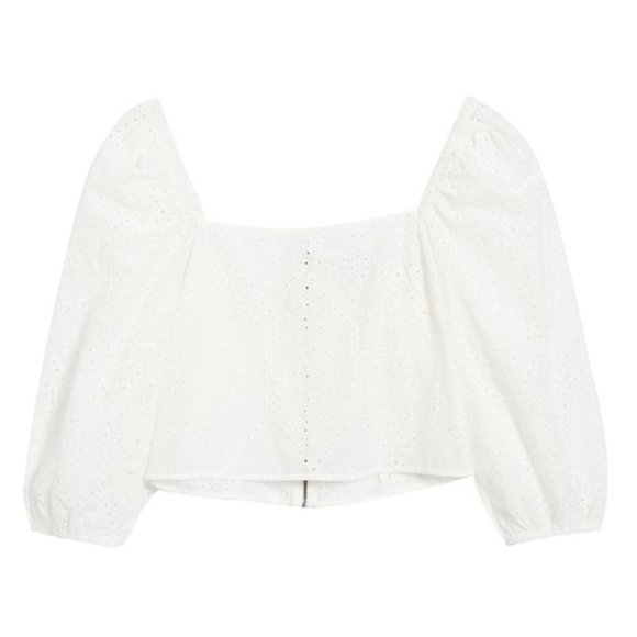🆕️ NEW SOCIALITE Eyelet Square Neck Top In White Medium and Small avalable - Picture 1 of 4